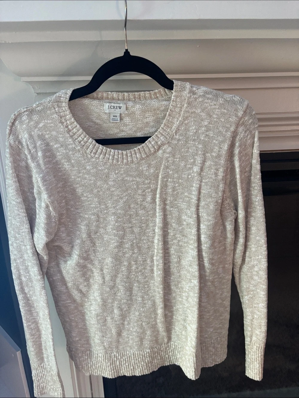 J. Crew Soft Heathered Cream Crewneck Sweater
